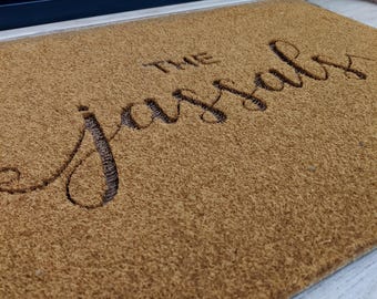 Felpudo personalizado / Regalo para casa nueva / Para uso interior y exterior / Resistente a la intemperie
