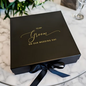 To My Groom Gift Box - Large - Black - Real Foil