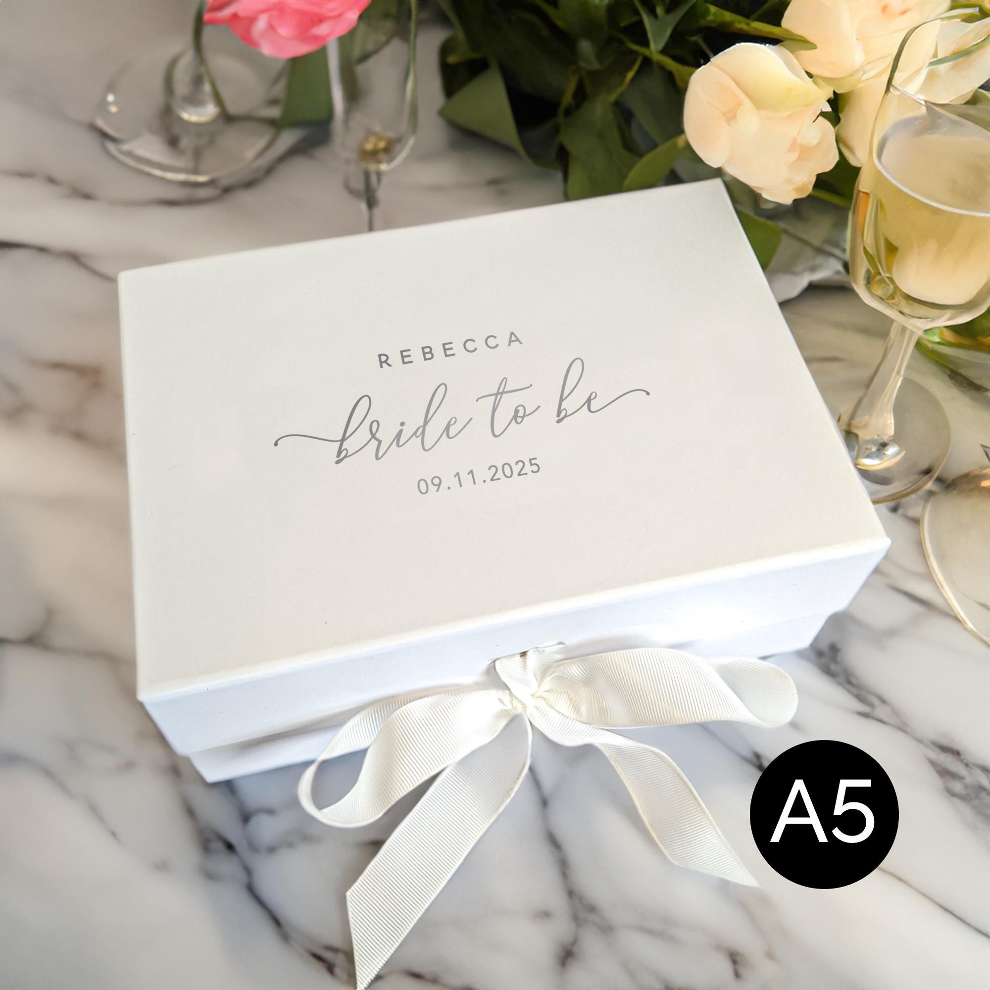 Bride To Be Gift Box - Multi Size - Wedding Hamper - Personalised - Real Foil - A4 A5 Large