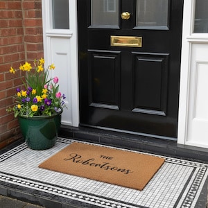 Personalised Engraved Doormat | Family Name Door Mat | New Home Gift Traditional
