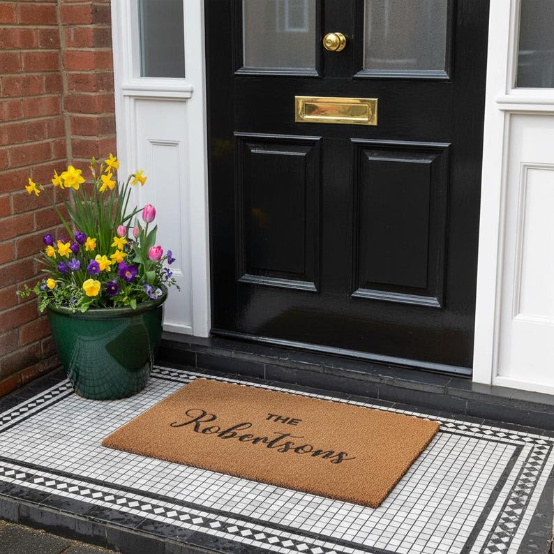 Personalised Engraved Doormat | Family Name Door Mat | New Home Gift Traditional
