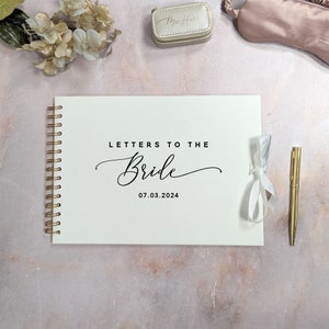 Letters to the Bride A4 Scrapbook Album Real Foil Ribbon Tie Copper Coil Snow White & Black