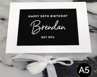 50th Birthday Gift Box - Milestone Birthday 18th | 21st | 30th | 40th | 60th - Multi Size - A5 | Large | XL