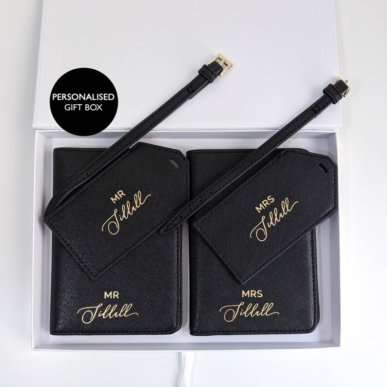personalised mr and mrs luggage tags