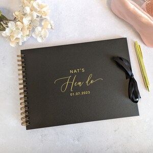 Personalised Hen Do Scrapbook Album - Real Foil - Black A4