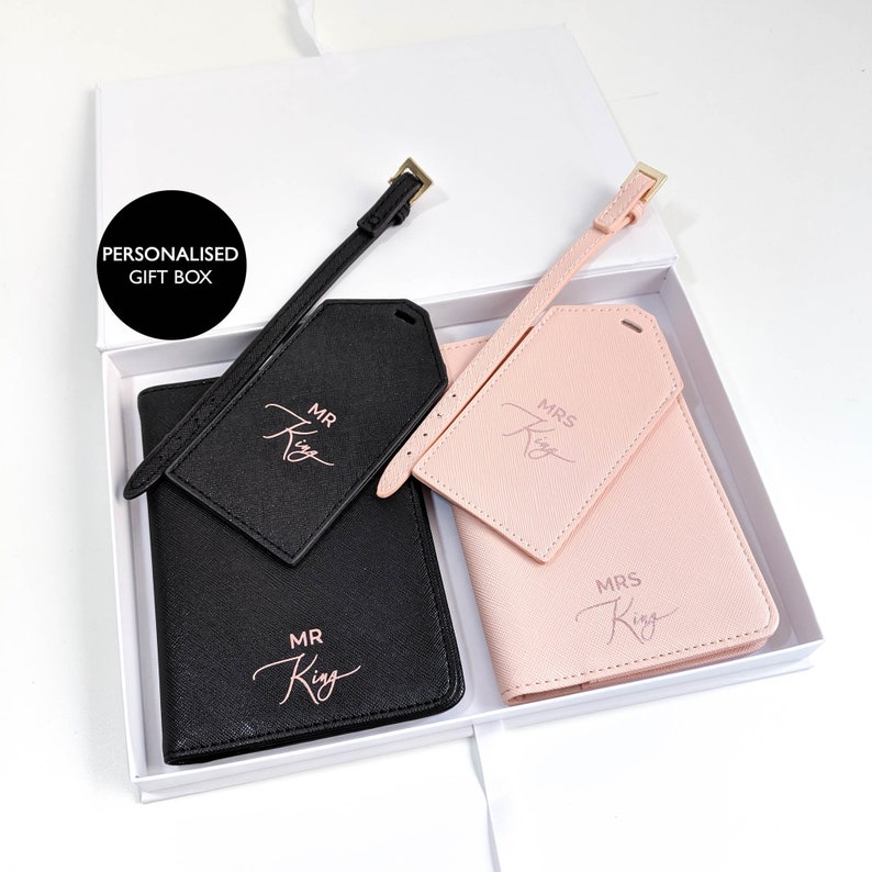 personalised mr and mrs luggage tags