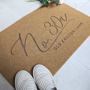 Custom Address Doormat | Brown Personalised | Home Gift | Indoor and Outdoor Use | Weatherproof