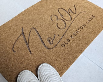 Custom Address Doormat | Brown Personalised | Home Gift | Indoor and Outdoor Use | Weatherproof