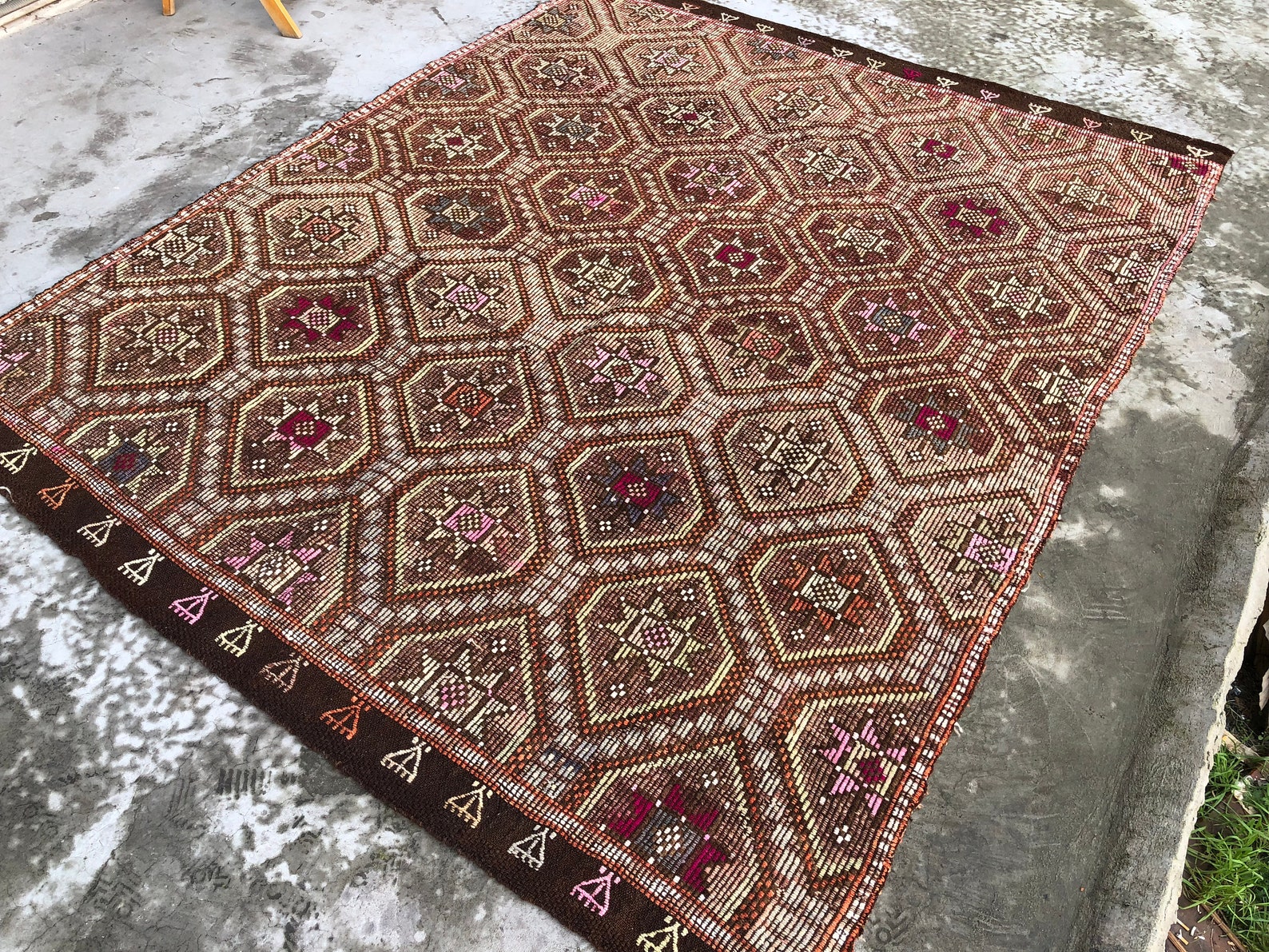 Traditional Kilim Rug ,goat Wool Vintage Turkish Kilim Rug , Living