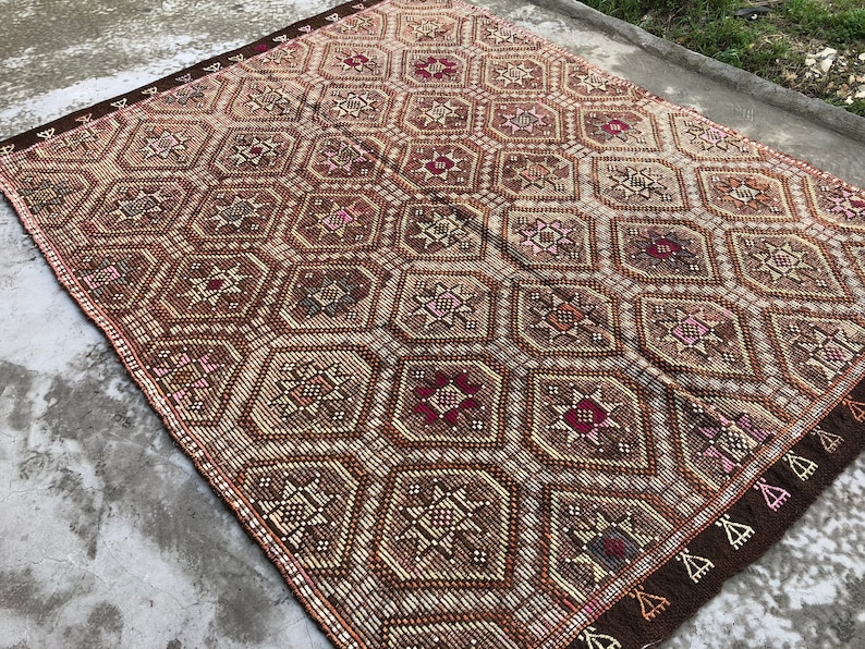 Traditional Kilim Rug ,goat Wool Vintage Turkish Kilim Rug , Living