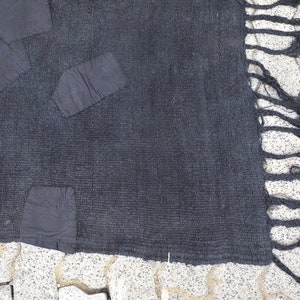 Alfombra hemp, alfombra de cáñamo negro, alfombra de cáñamo anatolia, alfombra de cáñamo tejida a mano, alfombra vintage turca, alfombra de cáñamo antigua 6.7 x4.6ft, 205x141cm imagen 7