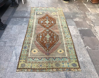 Turkish Floor Rug,Handwoven Rugs,Home Living Rug ,Vintage turkish rugs,Grey rugs,İnteriour rugs,Patel Carpet,Prayer Rug '8.9x'3.9 ft--k746