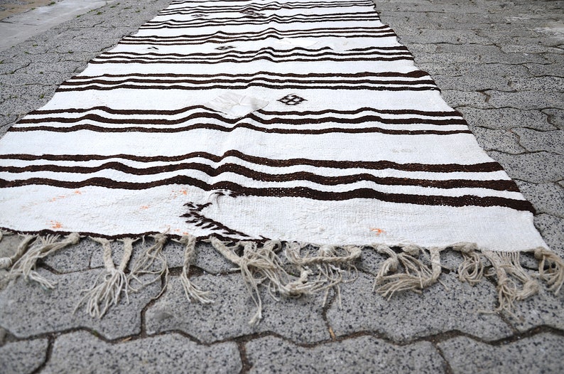 Vintage HEMP Rug oushak rugs,handwoven bohemian rugs,HEMP rugs,rugs,design,anatolian rugs,Runner Rug,Hemp Runner ,rug turkish 11'x3 ft image 2