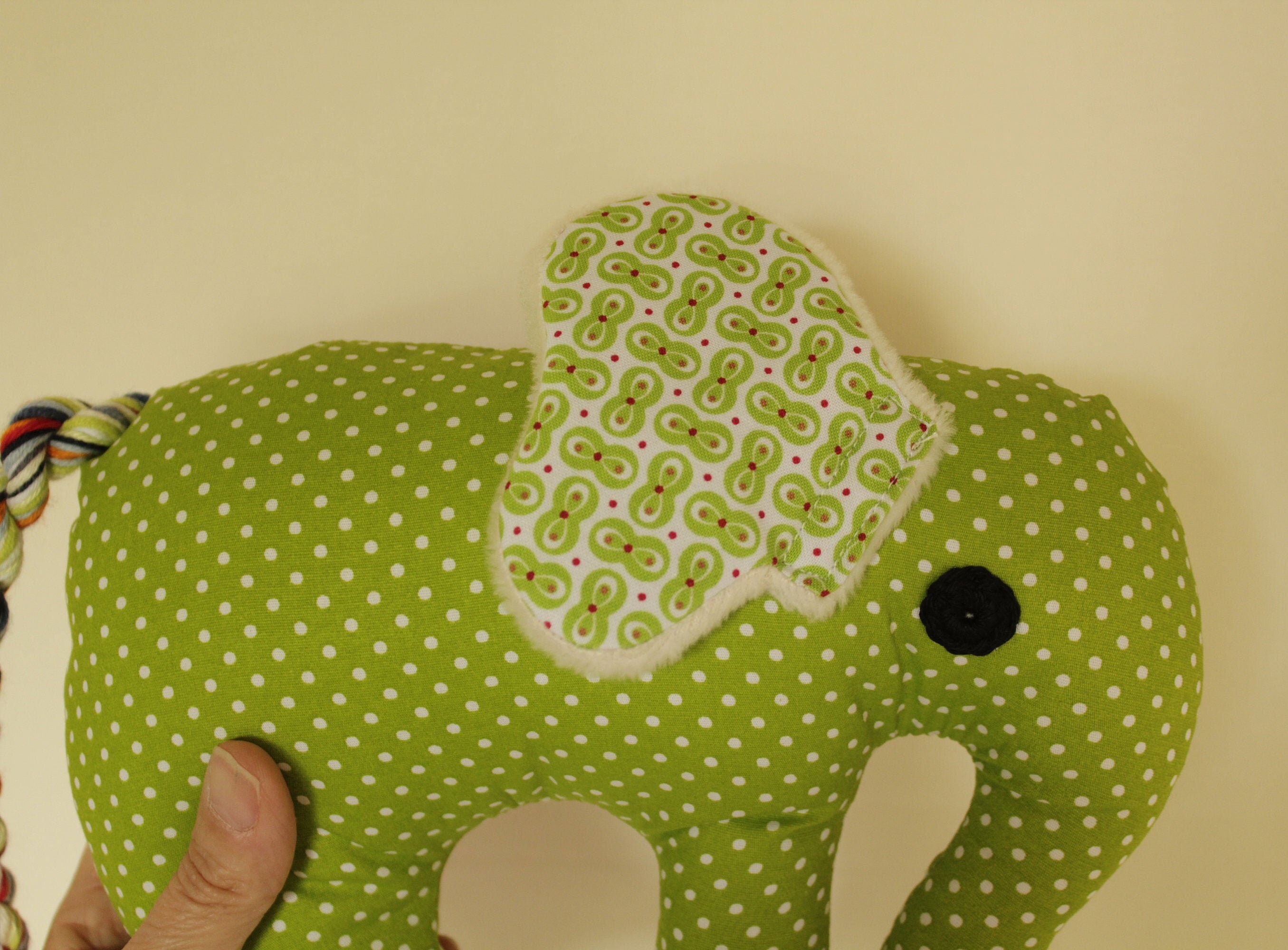 Handmade fabric elephants in green Etsy