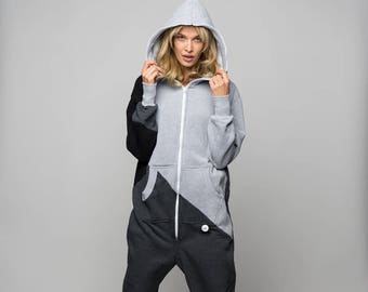 Adult overall Pajamas - Full Length cotton jumpsuits with Zipper, Womens overall, adult overall, plus size overall,
