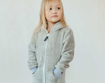 Kids onesie, kids jumpsuit, kids overall, kid onesie, kids unisex onesie, cotton kids onesie, onesie bamboo frotty LIGHT GREY