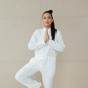 Natural white linen unisex adult overall, women jumpsuits, organic and sustainable overall, festival clothing, summer onepiece