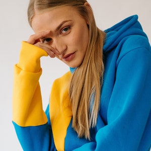 Sofa Killer unisex warm yellow blue women hoodie slava Ukraini