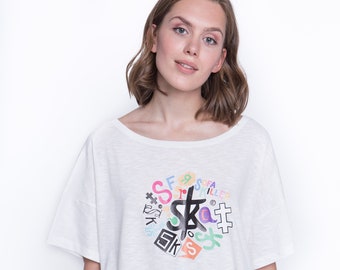 Sofa Killer white summer t-shirt with application SK