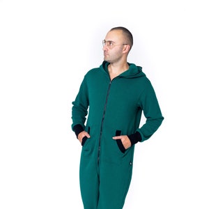 Tuta intera per adulti, tutina haki, tuta da uomo, pigiama con cappuccio, tuta taglie forti, tuta intera per adulti, body unisex per adulti con cerniera sul retro