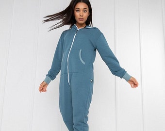 Adult overall, blue unisex adult overall, hooded pyjamas, adult jumpsuits, adult overall, festival clothing, onepiece Jumpsuit with hood