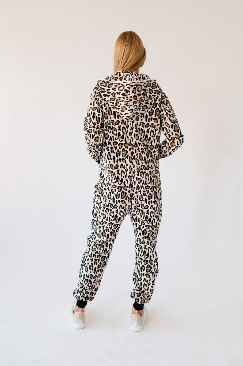 Adult Overall Pajamas Full Length Lounger with Zipper, Womens Overall, hooded embroidery, plus size Overall, unisex jumpsuit GEPARD image 5