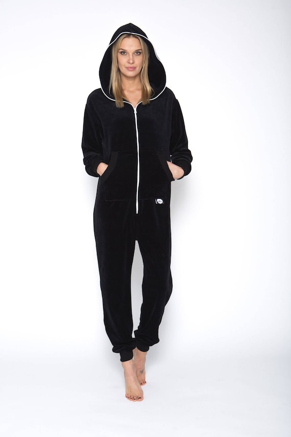 Terug kijken Tablet Minder dan Adult Onesie Adult Overall Black Velours Onepiece Unisex - Etsy