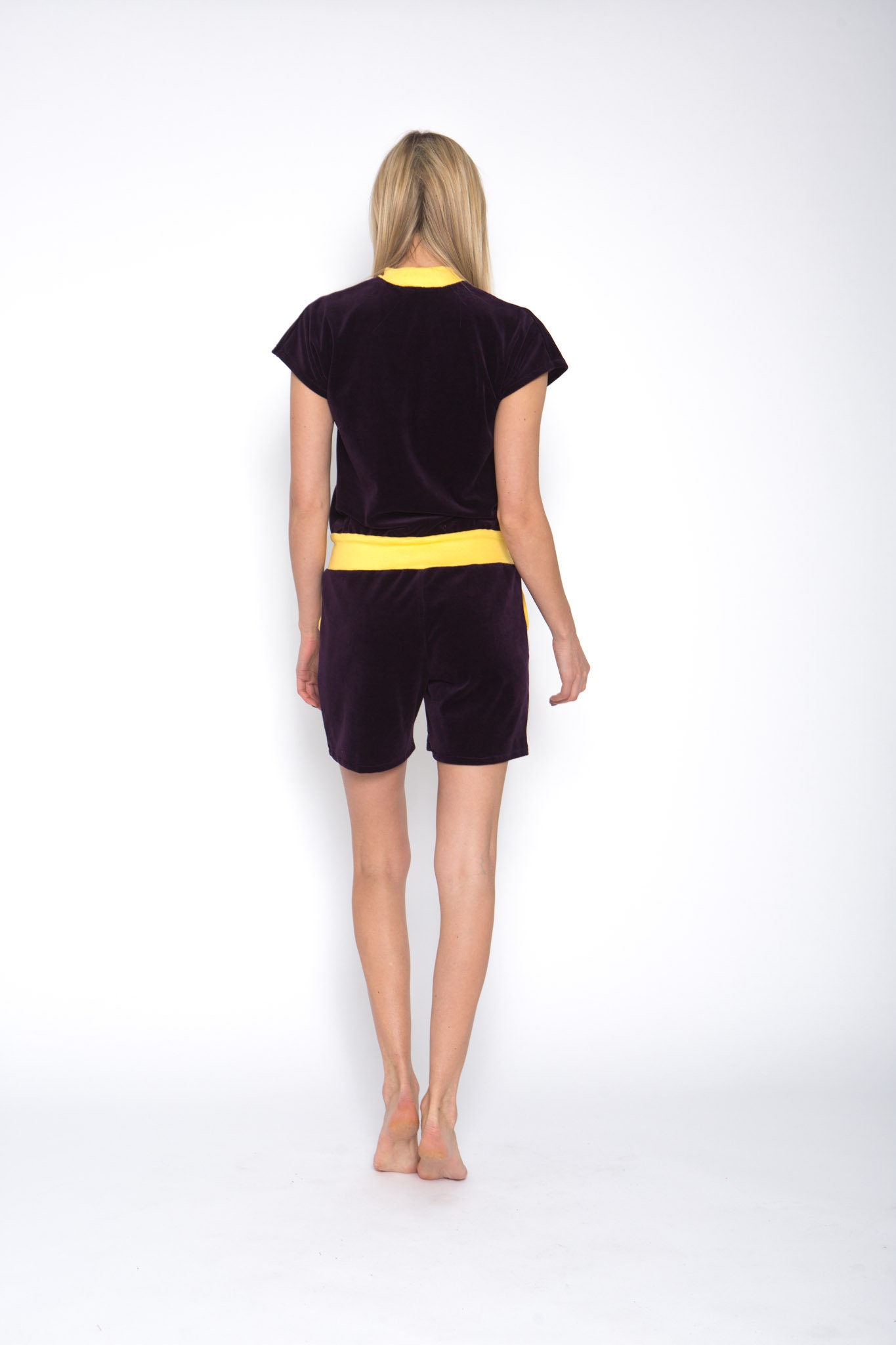 Eggplant Velour Short Overall: Women's Hooded Lounger - Etsy