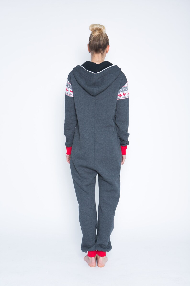 Adult Onesie Mens Onesie Dark Grey Unisex Onesie Christmas Etsy Australia