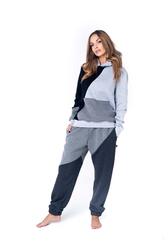 Sofa Killer kleur volle vrouwen gebreide lounge kleding unisex loungewear track suite vrouwen kleding katoenen sportkleding set GRIJS Etsy Nederland