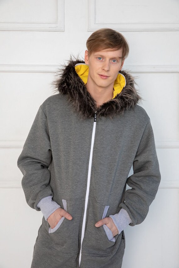 Fluffy hooded pyjamas sale