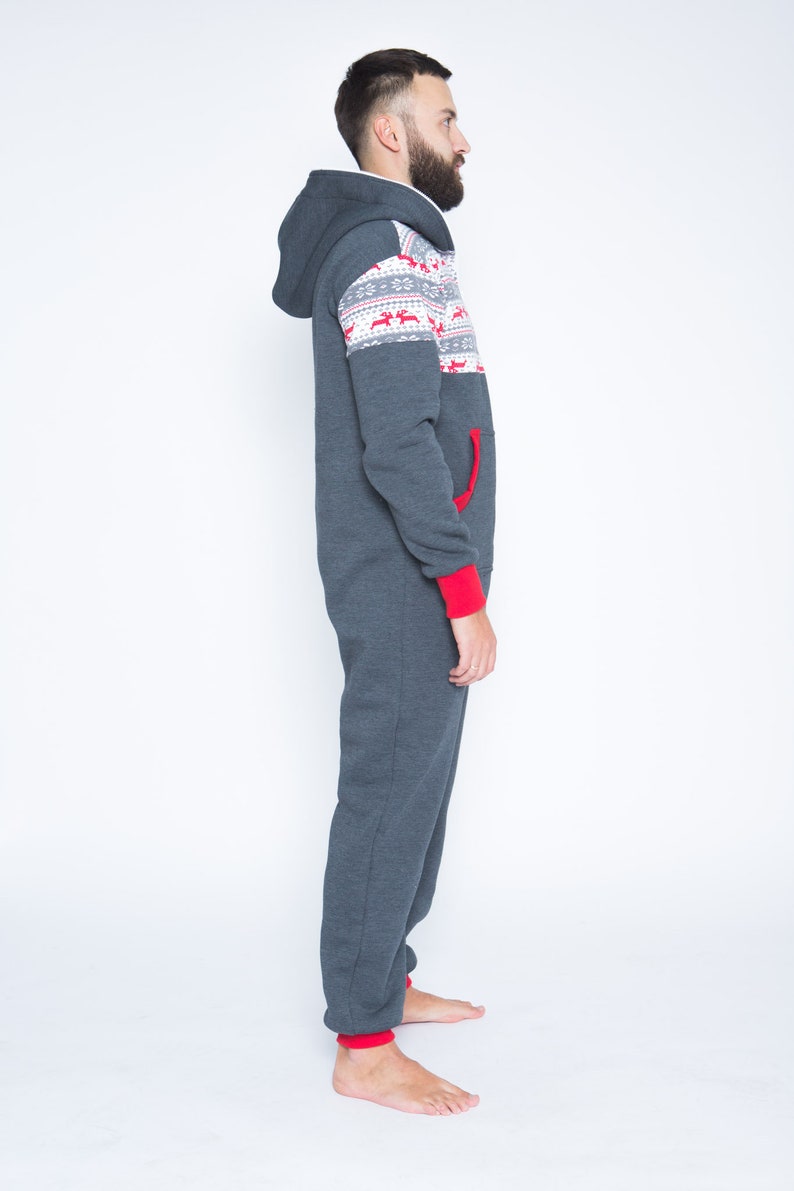 Adult Onesie Mens Onesie Dark Grey Unisex Onesie Christmas Etsy Australia