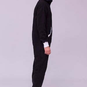 Adult overall, black unisex adult jumpsuite, hooded pyjamas, adult jumpsuits, adult overall, festival clothing, onepiece Jumpsuit with hood image 9