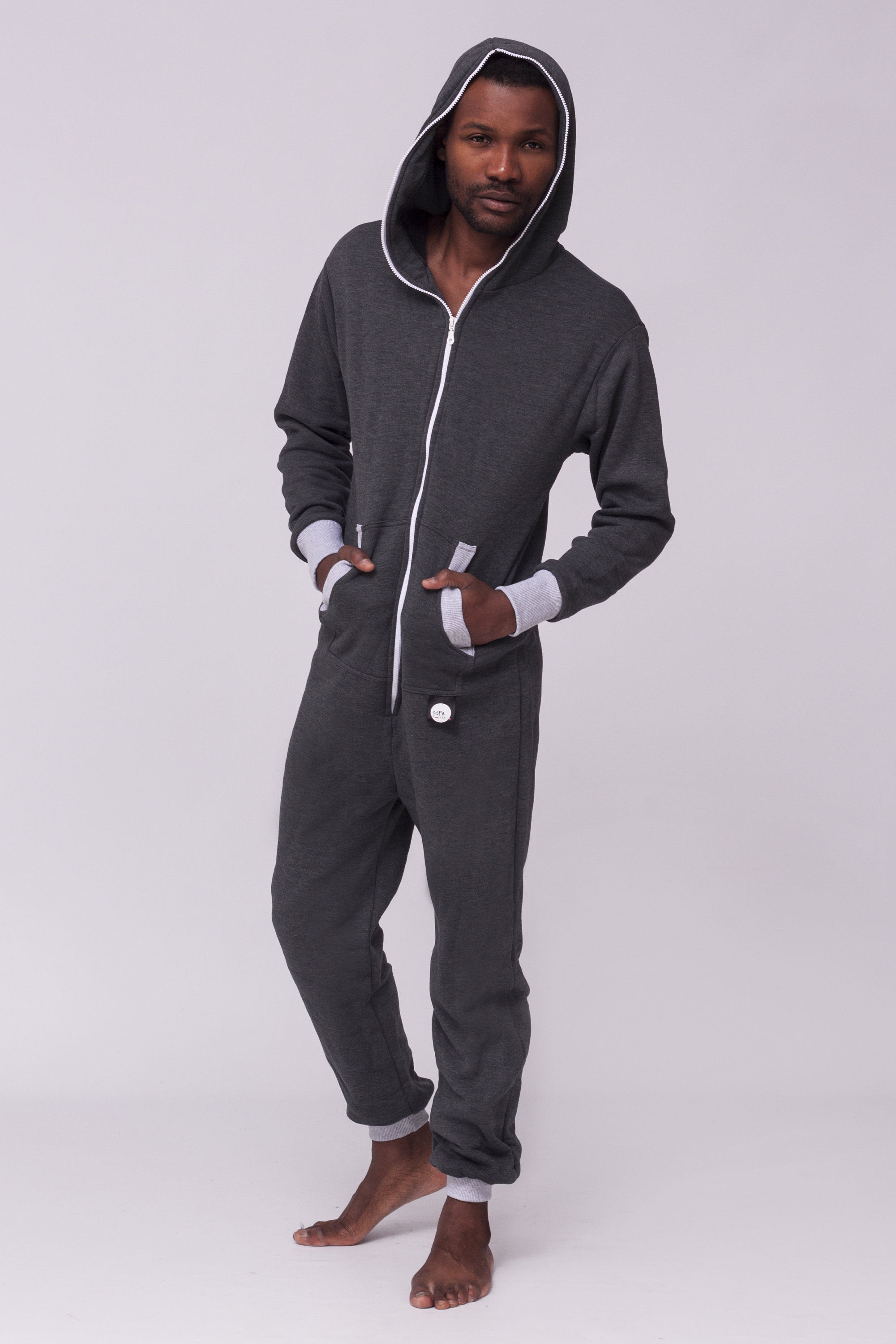 Adult Onesie Dark Grey Unisex Overall Hooded Pyjamas Baggy Etsy Canada