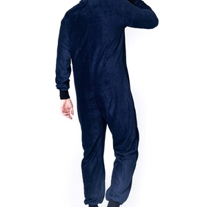 Adult overall, dark blue frottee unisex adult overall, hooded pyjamas, adult overall, festival clothing, surfer onepiece, beach men pajamas image 4