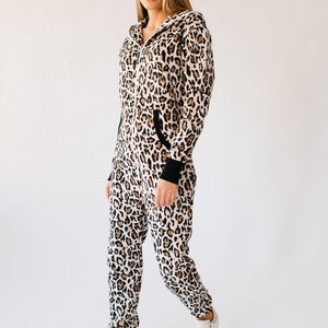 Adult Overall Pajamas Full Length Lounger with Zipper, Womens Overall, hooded embroidery, plus size Overall, unisex jumpsuit GEPARD image 2