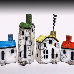 Small white Raku house with colour roof (price per house)