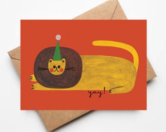 YEY LION card  | birthday | celebration | greeting card | cute | pop culture | music