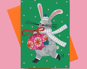 CHRISTMAS BUNNY card | Christmas