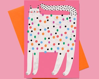 SPOTTED CAT card | love | birthday | valentine's | celebration | flowers | for her | for him | greeting card | cute