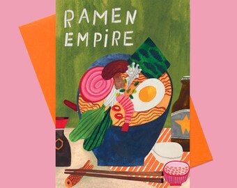 RAMEN EMPIRE card  | birthday | for foodie | greeting card | cute | funny