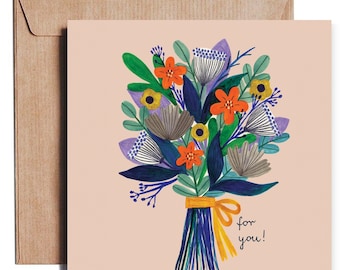 FLOWERS FOR YOU card | love | birthday | valentine's | celebration | flowers | for her | for him | greeting card | cute