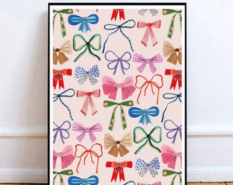 BOWS PRINT art print bows wall art