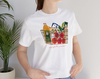 SPAGHETTI POMODORO Jersey Short Sleeve Tee shopping cart spaghetti groceries