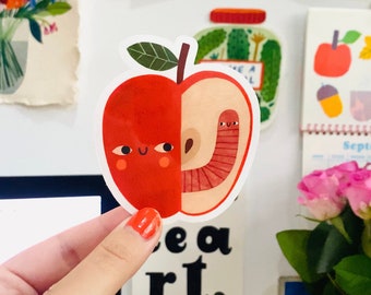 APPLE&WORM sticker | vinyl | scrapbook | funny | notebook | single stickers | stationery