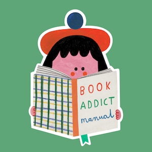 BOOK ADDICT sticker vinyl scrapbook funny notebook single stickers image 2