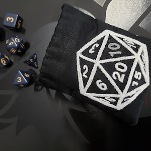 Dungeons and Dragons D20 Bestickte Würfeltasche