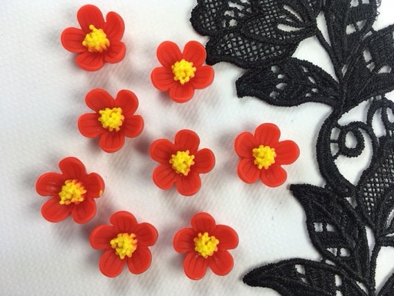Bright Red Flower Magnet Set Locker Magnet Cute Cubicle Etsy