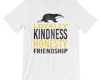 Hufflepuff Shirt | Short-Sleeve Unisex T-Shirt | Harry Potter Inspired | Potterhead | ringspun cotton tee | Hogwarts Clothing