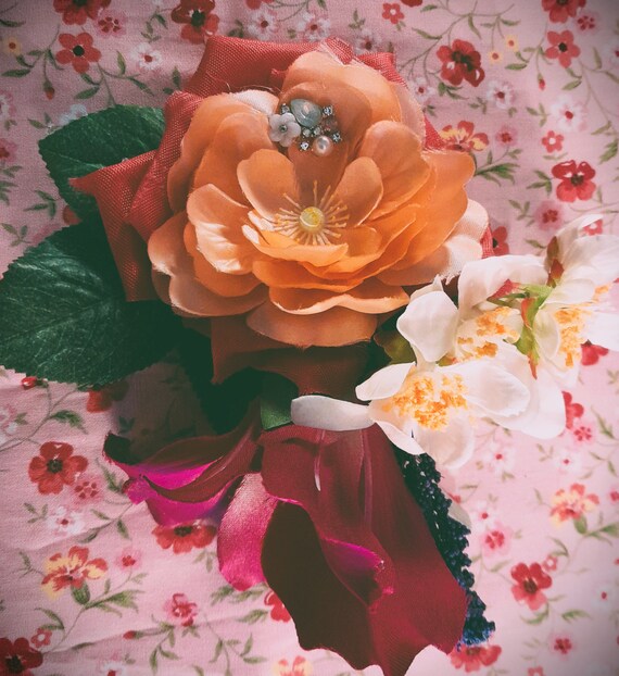 Retro flower hair clip discount